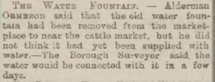 1892-06-18 Fountain moved to cattle market   Burnley Express